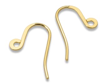 Gold Stainless Steel Ear Wires 50-Pack Modern Closed Loop Hooks for DIY Jewelry Making