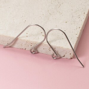 100 Tall Stainless Steel Ear Wires, Hypoallergenic Silver DIY Earring Findings for Custom Jewelry Making image 4