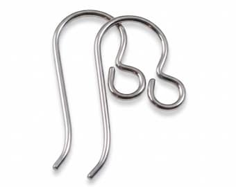 10-Pack Gray Niobium Ear Wires, Hypoallergenic Earring Hooks, Sensitive Ears Safe, USA Made, Jewelry Making Supplies