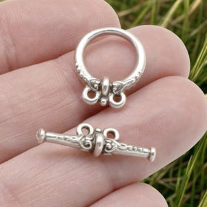 Heirloom Toggle Two-Strand Clasps, Silver-Plated: Scrollwork Design, Set of Two