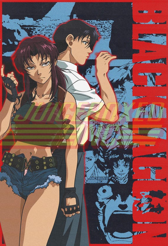 Black Lagoon Anime Poster | Revy and Rock Poster | Anime Wall Art