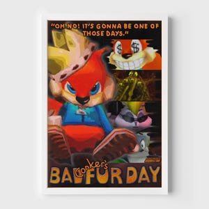 Conker&#39;s Bad Fur Day Poster Print | N64 Poster | Gaming Poster | Classic Poster | Gaming Decor