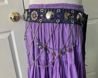 Tribal, Tribal, fusion, bellydance, Dragons, scale, purple leather belt