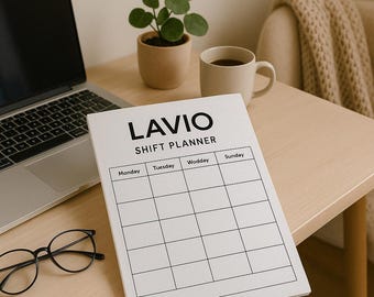 Printable Shift Planner | Weekly Work Schedule | Digital Minimalist PDF Planner | A4 Editable To-Do Organizer
