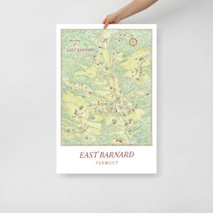 Mapa East Barnard 24x36 com qualidade de museu, pôster giclée
