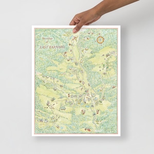Póster Giclée de calidad de museo con mapa de East Barnard de 16 x 20 pulgadas