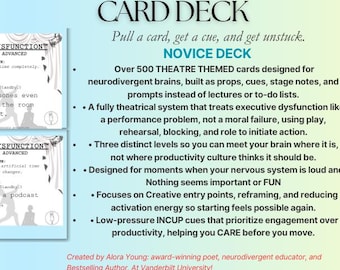 Direcutive Dysfunction Card Deck for EXECUTIVE DYSFUNCTION, ADHD, Autism: Novice Act 1