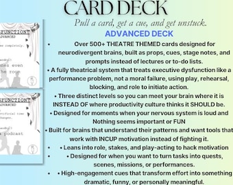 Direcutive Dysfunction Card Deck for Executive Dysfunction: Advanced, Act 4&5