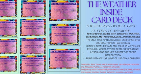 The Weather Inside Card Deck: A Neurodivergent Tool for Naming and TREATING FEELINGS | 350+Cards. Next-Gen Feelings wheel |AuDHD at VU made