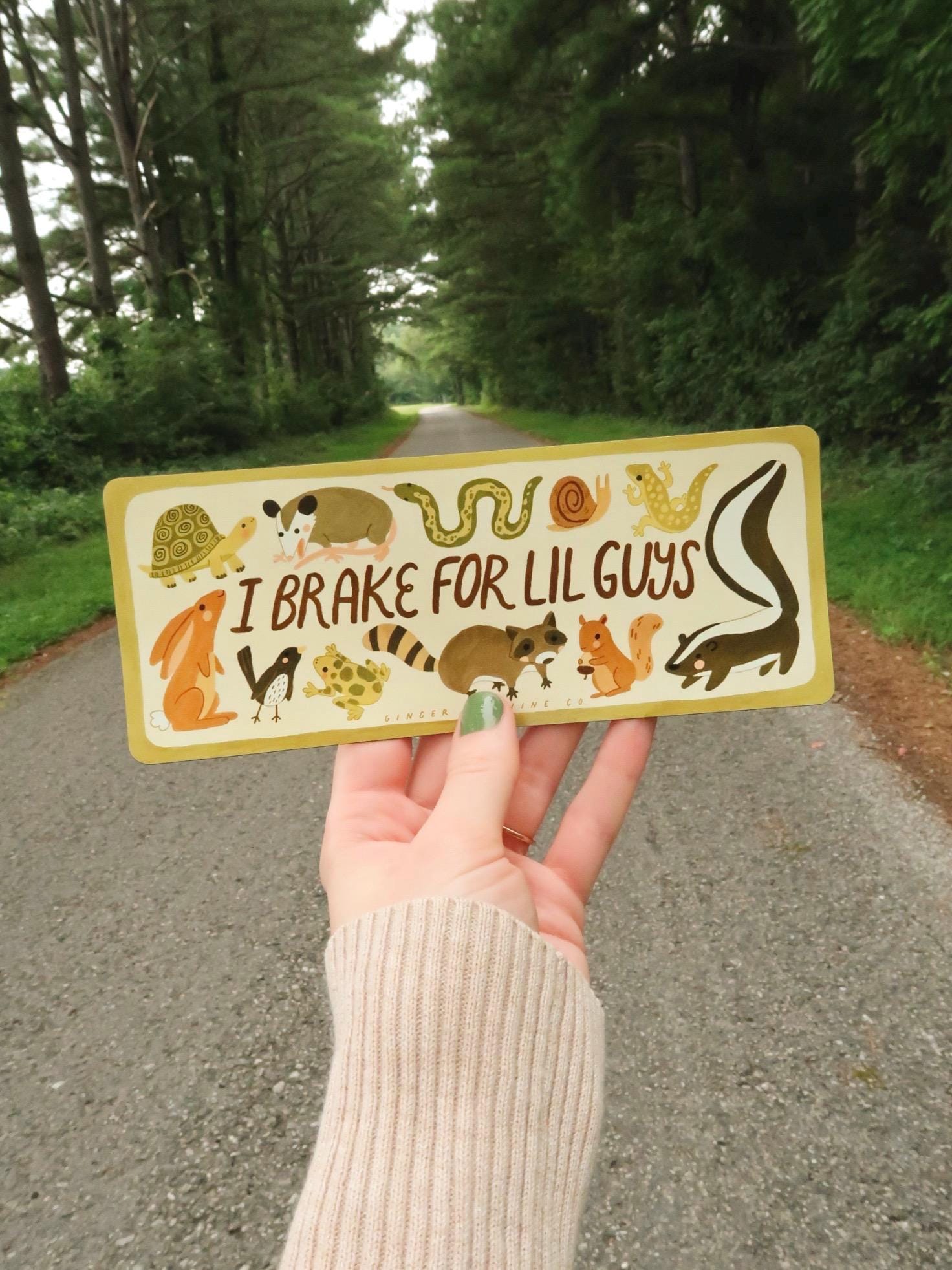 I Brake for Lil Guys Car Decal | Bumper Sticker or Magnet for Friends to Critters