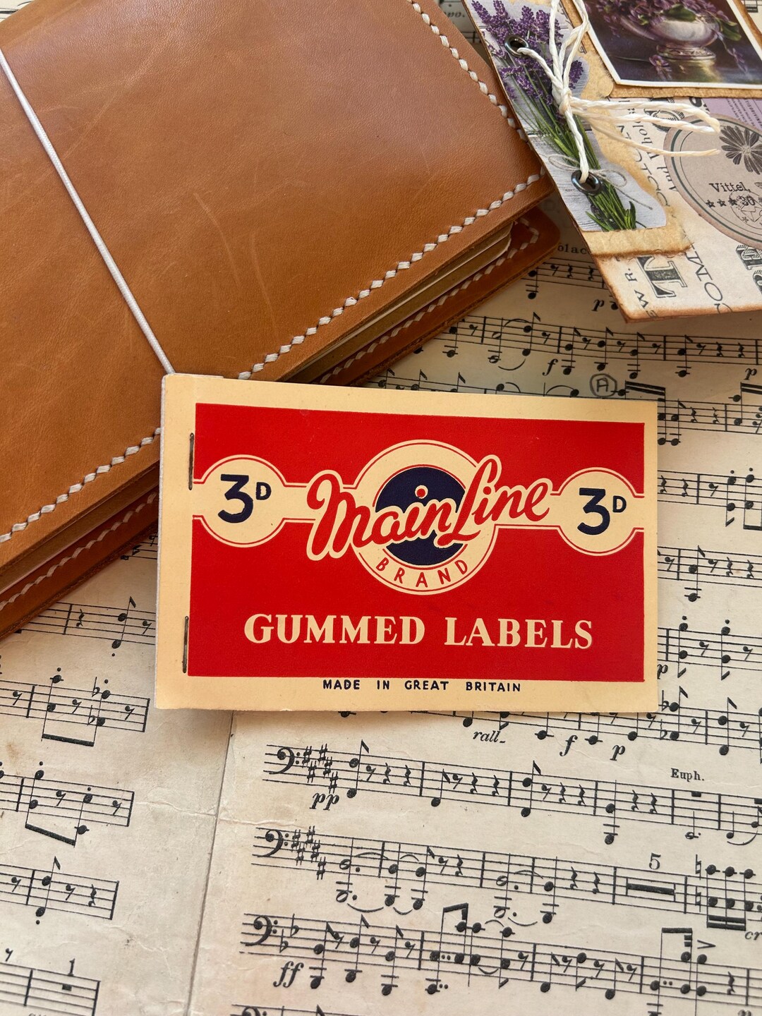 Vintage Mainline Brand Gummed Labels Booklet, Blue Edges Ephemera for ...