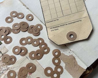 50 renforts de papier brun : réparation d'étiquettes vintage, journal indésirable