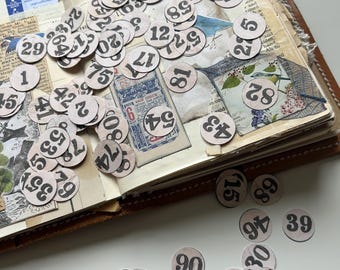 Numéro éphémère vintage : kit de carnets grungy pour scrapbooking (90 pièces)