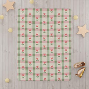 Cozy Floral Toddler Blanket, Soft Nursery Blanket, Baby Shower Gift, Toddler Bedding, Floral Decor, Cottage Core Nursery