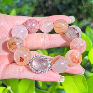 Red Hematoid Quartz 13mm Genuine Natural Hematoid Lepidocrocite Quartz Beaded Bracelet,women bracelet,Jewelry gifts,High Quality bracelet