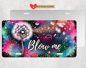 Blow Me Sarcastic License Plate Funny Sublimation Design Digital Download PNG, DIGITAL ONLY, 12 by 6 inch Sassy Car License Plate Design