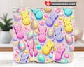 Sparklecore Easter Bunny Tumbler Wrap PNG, Glitter Peeps & Pastel Eggs 20 oz Skinny Tumbler Seamless Sublimation Design Digital Download