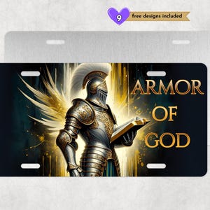 Armor of God Christian License Plate Sublimation Design Digital Download PNG Instant DIGITAL ONLY, 12 By 6 Inch Car License Plate Design