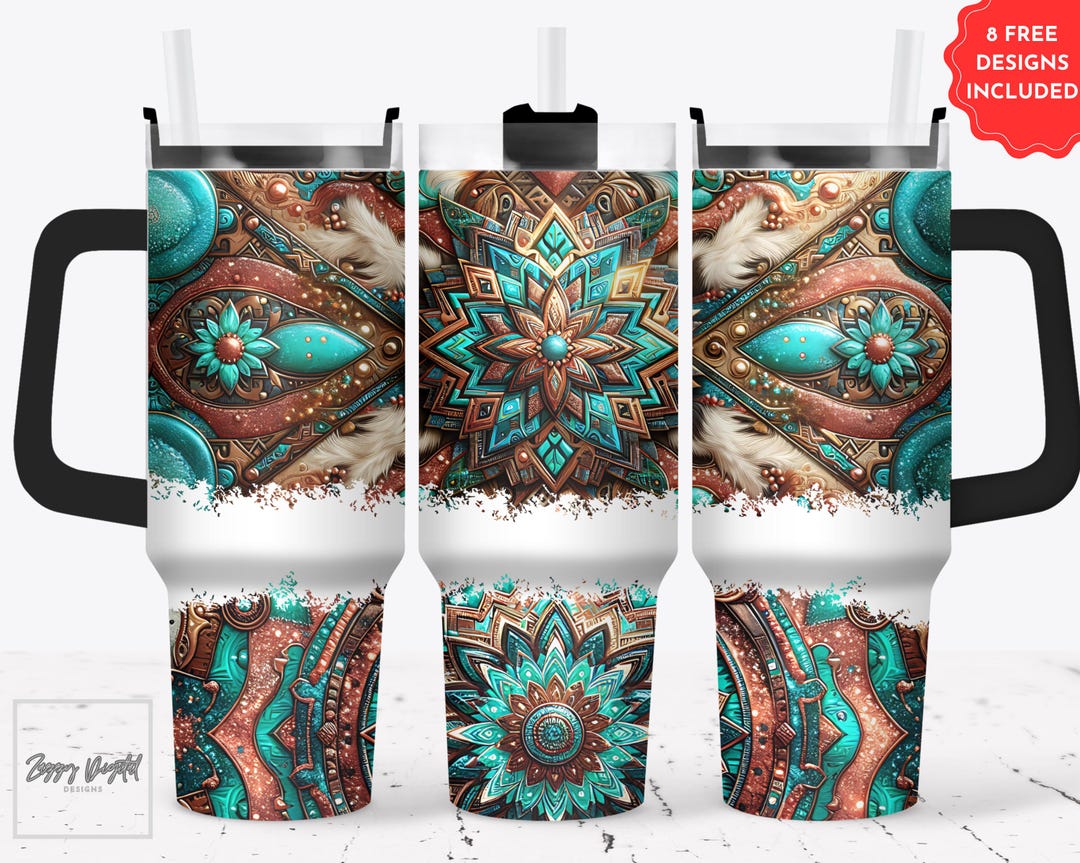 Western 40oz Tumbler Wrap PNG Tumbler Design Sublimation Download ...