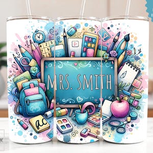 Personalized Custom Teacher 20 oz Skinny Tumbler Sublimation Design Digital Download PNG Teacher Appreciation Design PNG, Tumbler Wrap