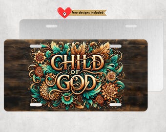 Targa cristiana "Figlio di Dio" Design a sublimazione Download digitale PNG SOLO DIGITALE istantaneo, targa per auto da 12 x 6 pollici