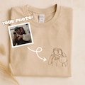 Custom Picture embroidered T-Shirt, Personalized Embroidered t-shirt, Custom photo portrait embroidered, Couple matched sweatshirt, wedding product logo
