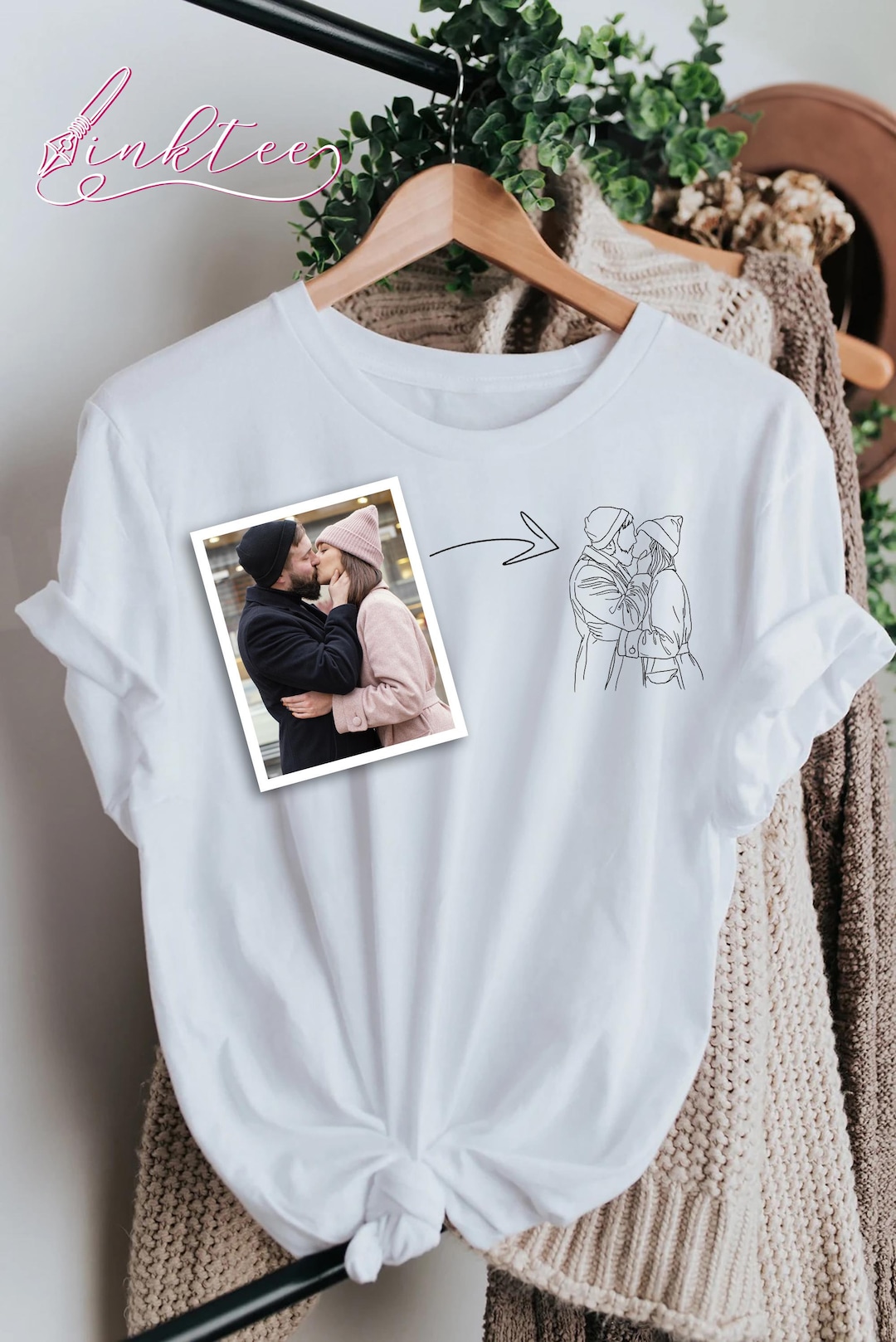 Merch Line Designs Custom Couple Shirt, Custom Line Art Shirt, Line Art Portraits, Custom ...