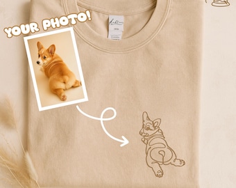 Custom Pet embroidered T-Shirt, Embroider your pet, Dog portrait embroidery, Personalized Embroidered t-shirt, Custom photo pet embroidered