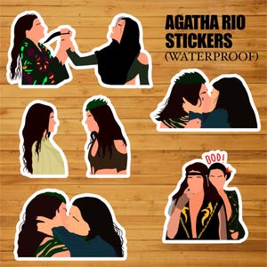 Adesivo fan art ispirato ad Agatha Rio Agatha All Along / Adesivo Death Rio Vidal / Decalcomanie in vinile Kiss-Cut / Fan-art / W/W bacio LGBTQ