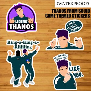 Pegatinas inspiradas en Thanos (Fan-art) / Pegatinas inspiradas en fandom de series de televisión K-drama / Regalo perfecto para ella y para él / Pegatinas con temática de programas de televisión