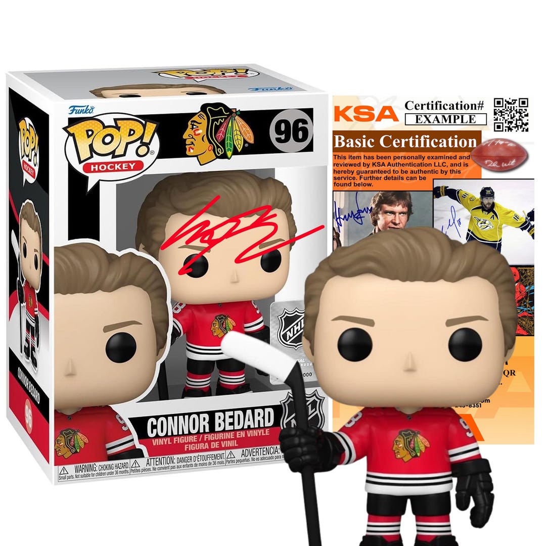 Connor Bedard Autographed NHL Funko Pop Chicago Blackhawks NHL
