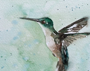Painting of hummingbird. gift for mom. Hostess gift. Sale kitchen wall art. Hummingbird PRINT SET. Hummingbird art PRINT. Kitchen watercolor