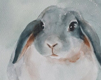 Spring decor. Painting of bunny. Watercolor print of bunny. Spring wall hanging. French country. Easter bunny wall art rabbit bunny PRINT