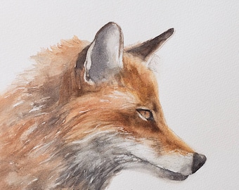 fox print. fox painting.fox wildlife painting. animal painting. Fall art Animal nursery art Print for nursery Boy