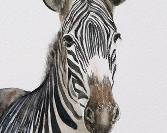 ORIGINAL Painting watercolor painting original WATERCOLOR painting watercolor zebra painting zebra painting art nursery art print of zebra