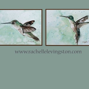 Set of Hummingbird PRINTS Set of Hummingbird painting in Watercolor. Hummingbird Bird print set