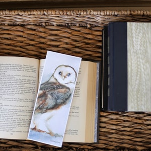 Watercolor Owl Bookmark: Printable Barn Owl Gift (Digital Download)
