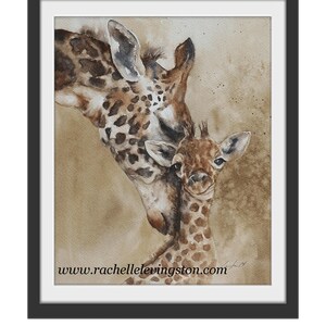 PRINT or ORIGINAL watercolor painting Original painting watercolor Giraffe painting Original animal CUSTOM watercolor Commission image 3