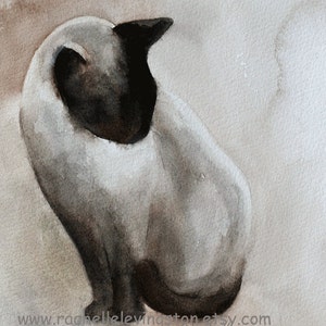 halloween decoration black cat painting of Cat painting of siamese cat painting watercolor painting halloween decor Cat PRINT You Pick