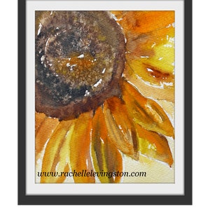 mom gift for her Home decor wall decor Waterercolor flower painting sunflower WATERCOLOR art PRINT Flower painting yellow flower art 11x14 image 2