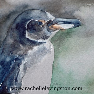 Baby Penguin painting of penguin PRINT Penguin art print Penguin- Penguin nursery art print in Watercolor painting of Penguin 8x10