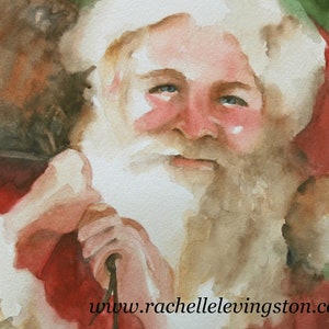 Large Christmas art print-Santa PRINT Santa art print -Watercolor Santa Painting