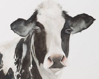 Art print of cow PRINT. cow painting Peekaboo nursery art. Animal print peek a boo farmhouse decor SEE PHOTOS for all Choices