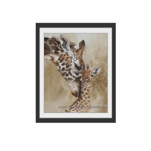 Watercolor PRINT of baby giraffe Watercolor Giraffe painting Giraffe Nursery Art Animal Nursery art SET Cheetah Elephant image 5