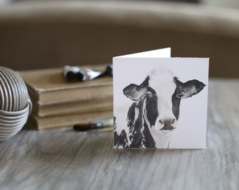 Printable Holstein Cow Card: Square Card with Envelope (Digital Download)
