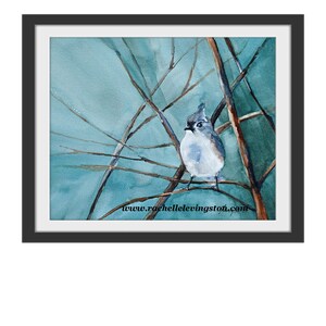 Blue Bird Art Print bird wall art Bird home decor Painting bird Bird picture Vintage style bird image 2