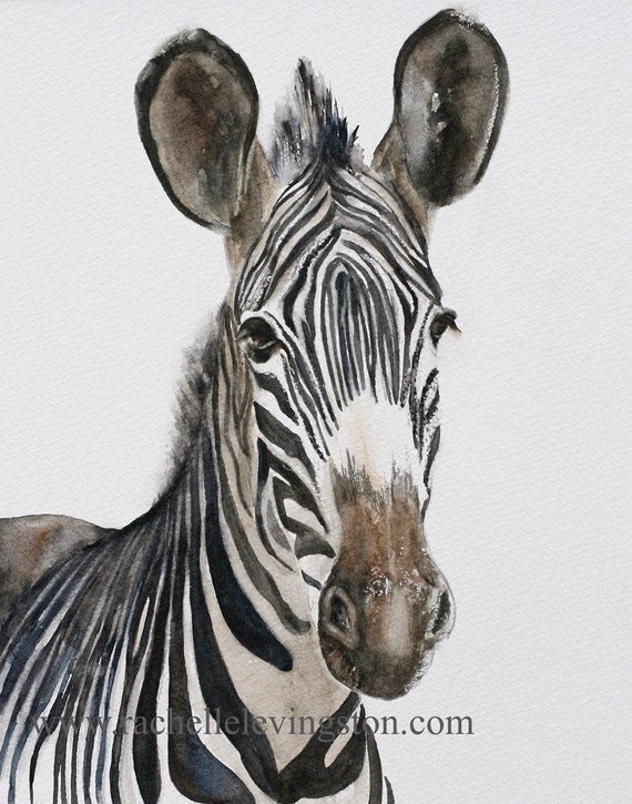 For Him. Painting of Zebra PRINT. Art Africa Home Decor African Wall  Hanging. Watercolor Painting Zebra Art Zebra. Modern Peek a Boo 