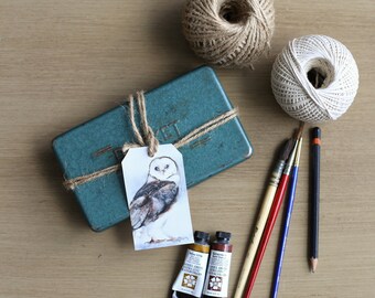 Watercolor Owl Gift Tags: Printable Bird Thank You Tags (Digital Download)