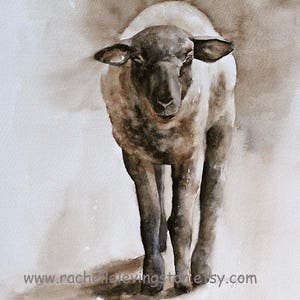 Kids wall art Baby nursery decor Brown sheep home decor Nursery Art Print kids room decor Sheep painting sheep print sheep art VERTICAL