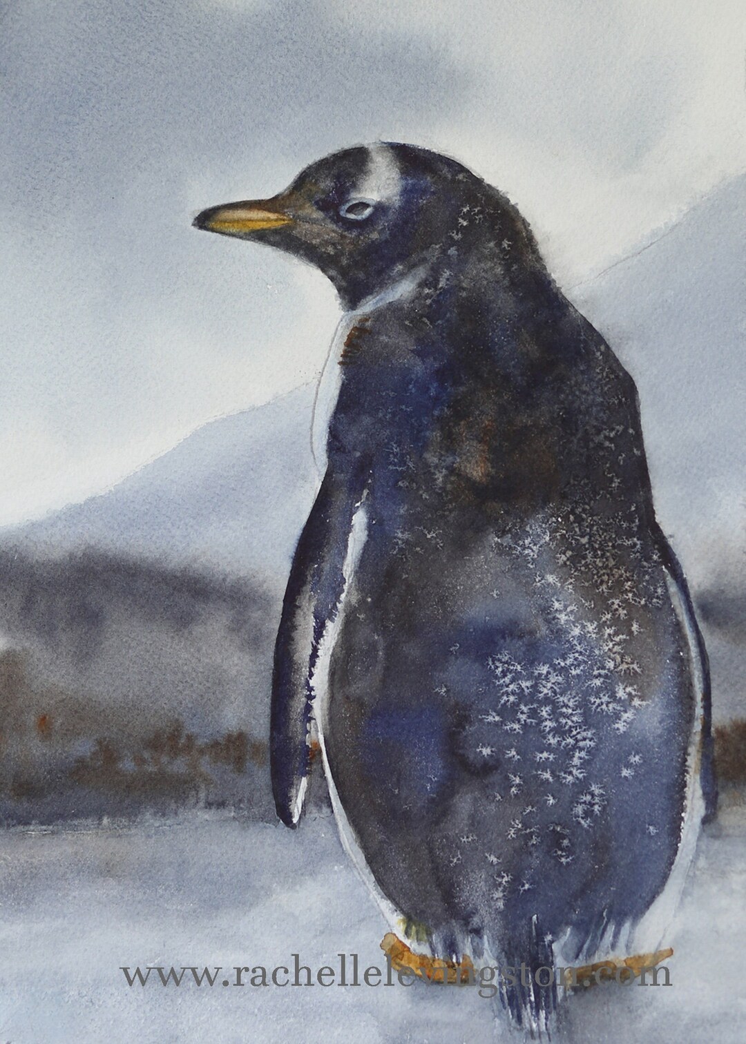 Penguin Painting Penguin ART PRINT Gentoo Penguin Painting Etsy